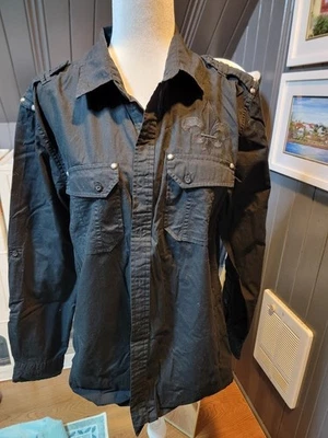 Camisa con botones Y2K HELIX para hombre - talla grande Foto 1 de 4