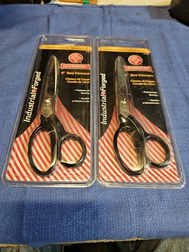 2 NEW  MUNDIAL 270-6 BENT TRIMMER DRESSMAKER SHEAR SCISSOR 6" - Image 1 of 3