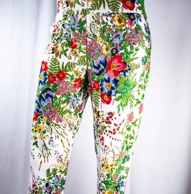 Pantalón Mujer JOSEPH RIBKOFF Nuevo Blanco Multicolor Floral Talla 14 Foto 1 de 4