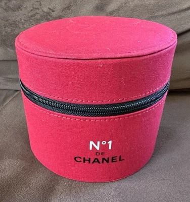 Chanel Beauty Red Round Camellia Vanity Travel Mini Makeup Case No 1 De Chanel - Image 1 of 4