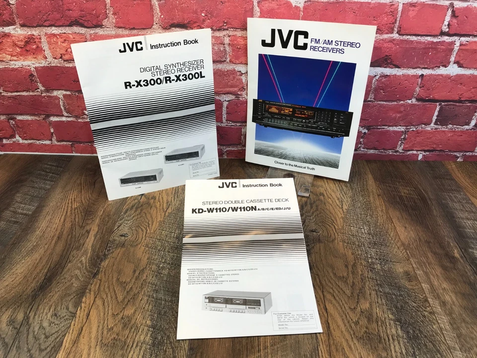Set of 2 - JVC INSTRUCTION BOOKS R-X300/R-X300L KD-W110/W110N w/ 1 Sales Catalog - Image 1 of 4