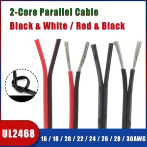 2-Core UL2468 Stranded Parallel Electrical Wire 16-30AWG Flat Ribbon Cable - Picture 1 of 13