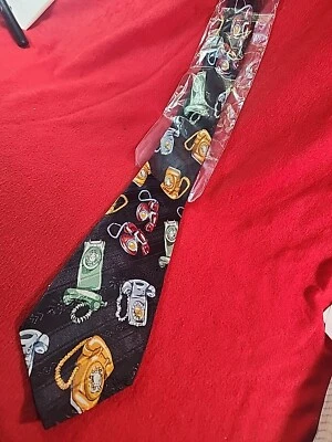 Corbata de cuello vintage de seda con estampado de novedad de A Rogers 1997 para hombre usada en excelente estado Foto 1 de 4