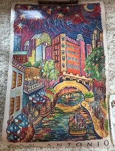 WB Thompson Poster der Festivalzeit in San Antonio Texas 16 x 24 - Bild 1 von 6