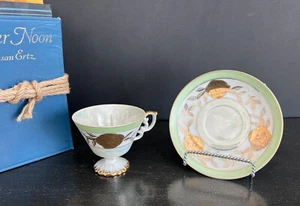 Seltene Vintage Lefton Bone China Teetasse & Untertasse - Perle & Gold handbemalt - Bild 1 von 11