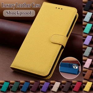 For Samsung S25 S24 Ultra S23 S22 Leather Flip Wallet Stand Phone Case Cover - Picture 1 of 60
