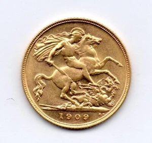 1909 Half Sovereign, Edward VII, Melbourne mint, rare - Picture 1 of 2