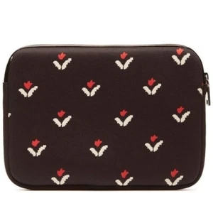Marc Jacobs iPad Tablet Neoprene Case Black Floral Zip Universal Tulip Protect - Picture 1 of 5