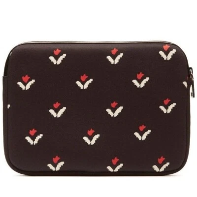 Marc Jacobs iPad Tablet Case Neoprene Black Tulip Floral Zip Universal - Image 1 of 4