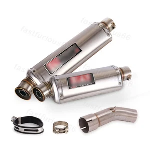 Slip On For Suzuki SV650 2003-2015 Exhaust System Tips Muffler Middle Link Pipe - Picture 1 of 11