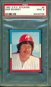 1982 TOPPS OPC O PEE CHEE MLB Stickers #5 Mike Schimit HOF PSA 9 MINT Phillies - Picture 1 of 2