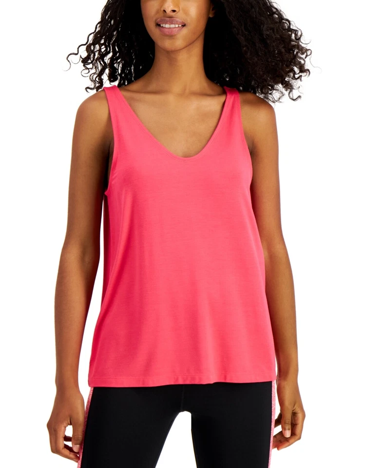 Ideology Women's Sleeveless V-Neck Tank Top Flamenco Pink M