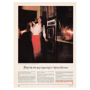 Gaffers and Sattler Gas Range Oven Vintage Magazine Print Ad Kissing Couple 1965 - Picture 1 of 1