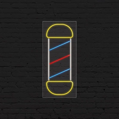 Barber logo (vertical) Sign for Business | LED Flex Neon | 13"W x 32"H x 1"D - Image 1 of 4
