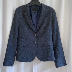Blazer Banana Republic Mujer Talla 8 Azul Gris Texturizado Carrera Business Chaqueta - Imagen 1 de 11
