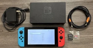 Sistema portátil Nintendo Switch V1 HAC-001 sin parches con base y 128 GB Micro SD - Imagen 1 de 21