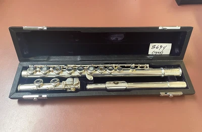 1924 VINTAGE W.S. HAYNES   SOLID SILVR FLUTE, FRENCH (OPEN) ALL NEW PADS, SUPER! - Image 1 of 4