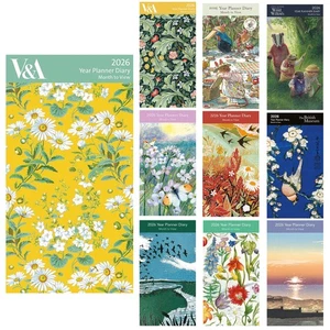 2026 Slimline Year Planner Month To View Diary Artistic Cover - Choose Design - Picture 1 of 31