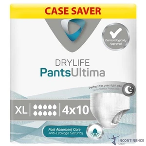 4x Drylife Unisex Incontinence Pants Ultima - Extra Large - Pack of 10 - 3000ml - Picture 1 of 7