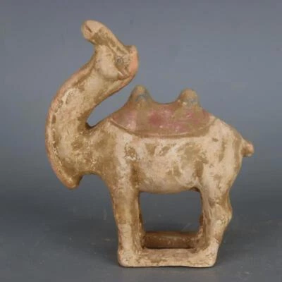 Estatua china de porcelana de camello gris cerámica esmaltada tricolor Tang 7,8 pulgadas Foto 1 de 4