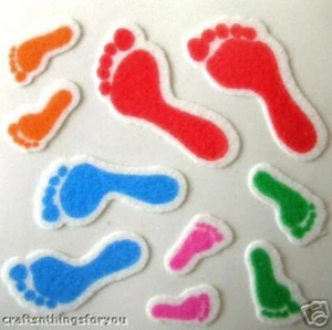 VINTAGE Sandylion RaRe FUZZY FOOT PRINTS Scrapbooking Stickers D10 OUT OF PRINT - Picture 1 of 1