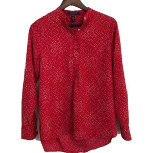 Blusa Top Camisa Lauren Ralph Lauren Mujer Roja Punteada Manga Larga Talla M Pequeña - Imagen 1 de 5