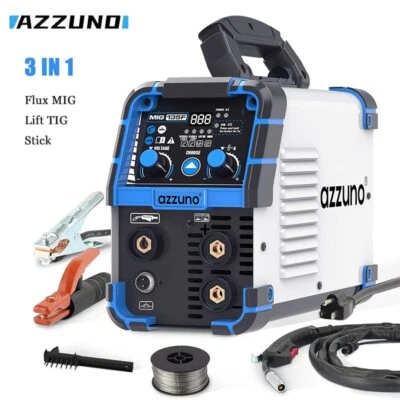 AZZUNO 135A MIG Welder 110V 3 in1 Flux MIG/Lift TIG/Stick IGBT Welding Machine
