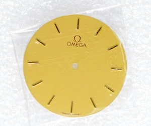 Omega vintage Zifferblatt Gold 27,9 mm Strichindizes - Picture 1 of 2