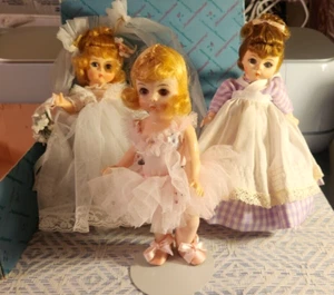 Madame Alexander Puppen Lot in Box Alexander-Kins MEG, Braut & Ballerina 8 Zoll USA - Bild 1 von 21