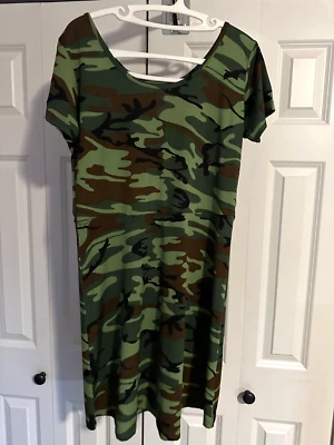 Sexy Mini Vestido Elástico Camuflaje Talla XL Ejército Niña Halloween Disfraz Foto 1 de 2