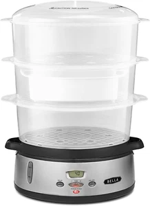 Digital Food Steamer Stackable Baskets For Vegetables Meats Auto Shutoff NEW - Picture 1 of 11