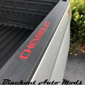 Red Bed Rail Letter Inserts Set of 2 for 2014-2018 Chevy Silverado Bed Letters - Picture 1 of 3