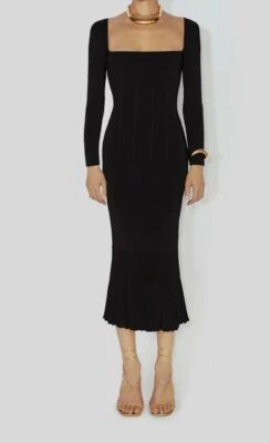 Vestido para mujer Galvan London negro cuello cuadrado manga larga talla S $950 Foto 1 de 4