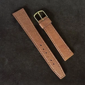 Flat Genuine Pigskin 16mm vintage watch strap single sliding keeper 1940s NOS - Picture 1 of 4