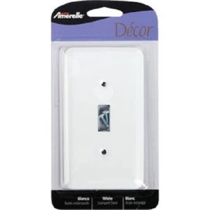 (6)-Amerelle 1-Gang Stamped Steel Toggle Switch Wall Plate, White 935TW - Picture 1 of 1