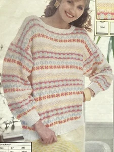 Ladies Vintage Dk Fair Isle Sweater Knitting Pattern. Used - Picture 1 of 2