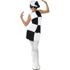 60er Jahre Kleid Party Girl Kostüm weiß schwarz S 36/38 Black n White Partykleid