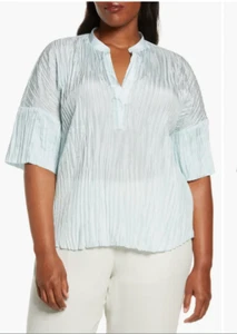 Vince Crushed Silk Short Sleeve Top ( size 1X) - Picture 1 of 3