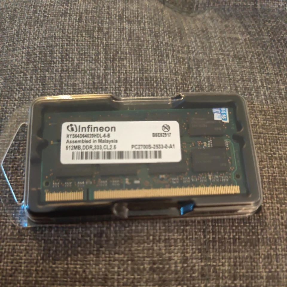 Infineon HYS64D64020HDL-6-b DDR1 Laptop Ram stick 512MB PC2700S- brand new  - Image 1 of 3