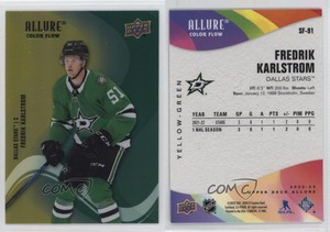 2022-23 Upper Deck Allure Color Flow Yellow Green Fredrik Karlstrom Rookie RC