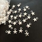 30pcs Silver  Alloy Star Charms Pendants 11x8mm Christmas Craft Aus Free Postage