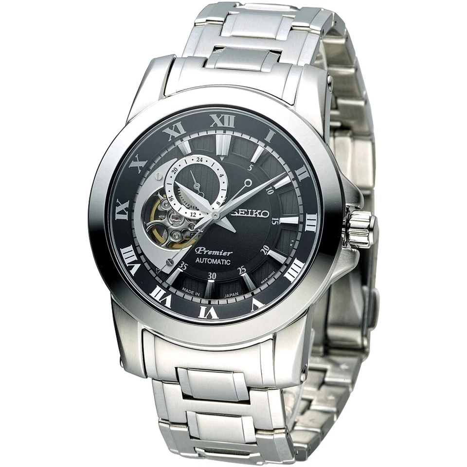 Seiko Premier Men's Black Watch - SSA215J1