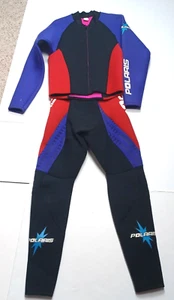 Vtg Womens Polaris Jet Pilot 2 Pc Wetsuit John and Jacket Large Red Purple Black - Picture 1 of 19