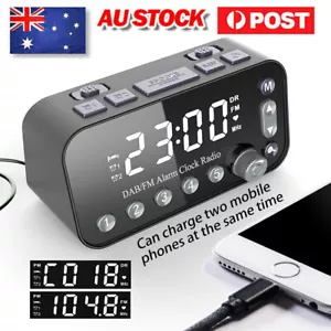 DAB+FM Radio Clock Alarm LED Digital Sleep Bedside Dual Timer Large Display Hot - Picture 1 of 8