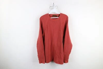 Suéter de malha vintage anos 90 Y2K Timberland masculino médio desbotado robusto com nervuras vermelho - Imagem 1 de 4