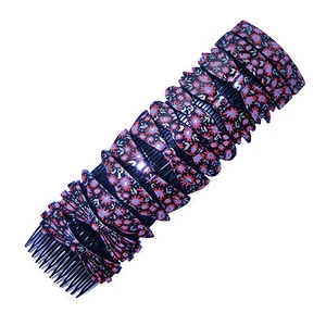 Haarkämme 12er Pack Blumenmuster schwarz rot Kunststoff Haarschmuck Accessoire - Bild 1 von 1