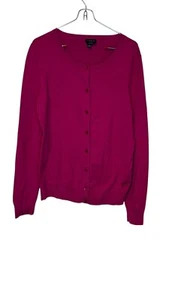 Talbots Damen Strickjacke Pullover Strick Langarm Pima Baumwolle Hot Pink Medium - Bild 1 von 11
