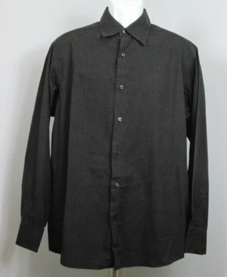 Camisa social masculina Axcess preta geométrica tamanho G peito 47 manga longa 27556 - Imagem 1 de 4