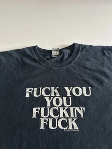 Vintage Sik World 1996 F**k You You F**kin' F**k T-Shirt XXXL Black 90s Rare - Picture 1 of 7