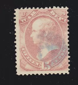 US O90 15c War Department Used w/ Blue Fort Keogh Indian Head Fancy Cancel - Picture 1 of 2